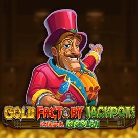 Gold Factory Jackpots Mega Moolah game by Aurum Signature Studios – logo hosted on Pelikaani Casino